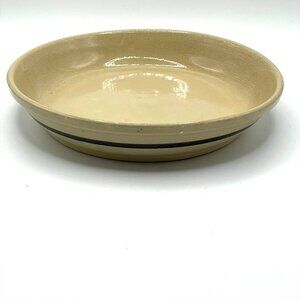 Watt Ware Vintage Yellow Ware Brown Stripe Pie Baking Dish Eve-N-Bake USA 40s
